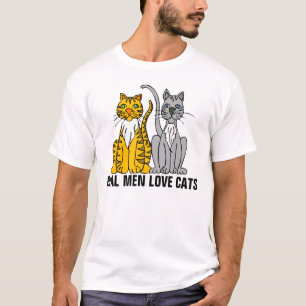T-shirt Les vrais hommes aiment les chats T-shirts, les ga