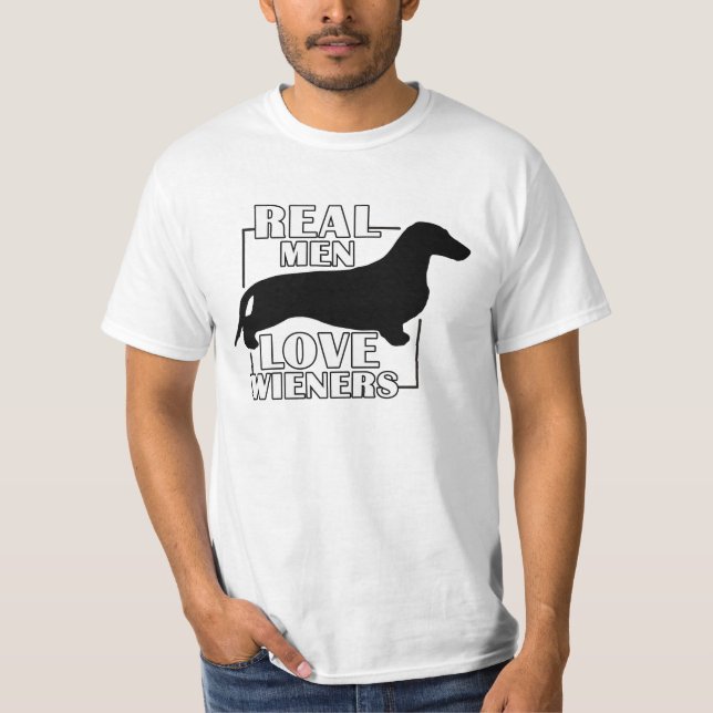 T-shirt Les vrais hommes aiment les Wieners (Devant)