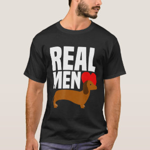 T-shirt Les vrais hommes aiment Wiener-Heart Dachshund