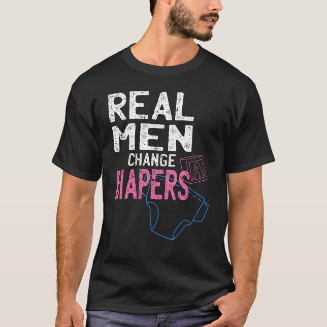 T-shirt Les vrais hommes changent de couches (Devant)