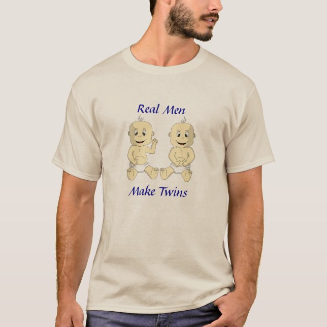 T-shirt Les vrais hommes font à des jumeaux la chemise (Devant)