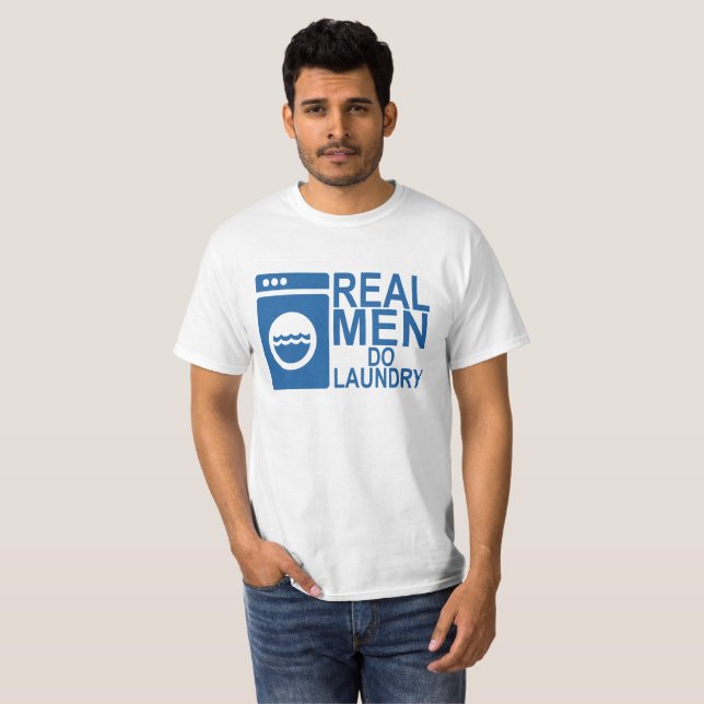 T-SHIRT LES VRAIS HOMMES FONT LA BLANCHISSERIE. (Devant entier)