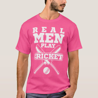 T-shirt Les vrais hommes jouent au cricket