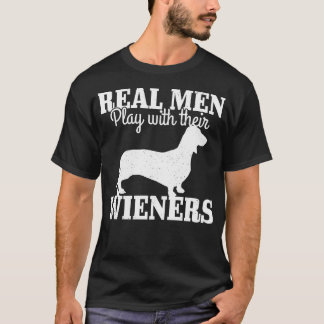 T-shirt Les vrais hommes jouent avec leur chien viennois d