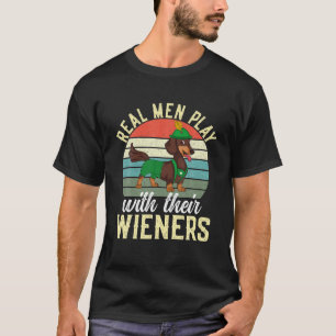 T-shirt Les vrais Hommes Jouent Avec Leurs Épouses Dachshu