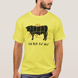 T-shirt Les vrais hommes mangent de la viande ! Le boeuf