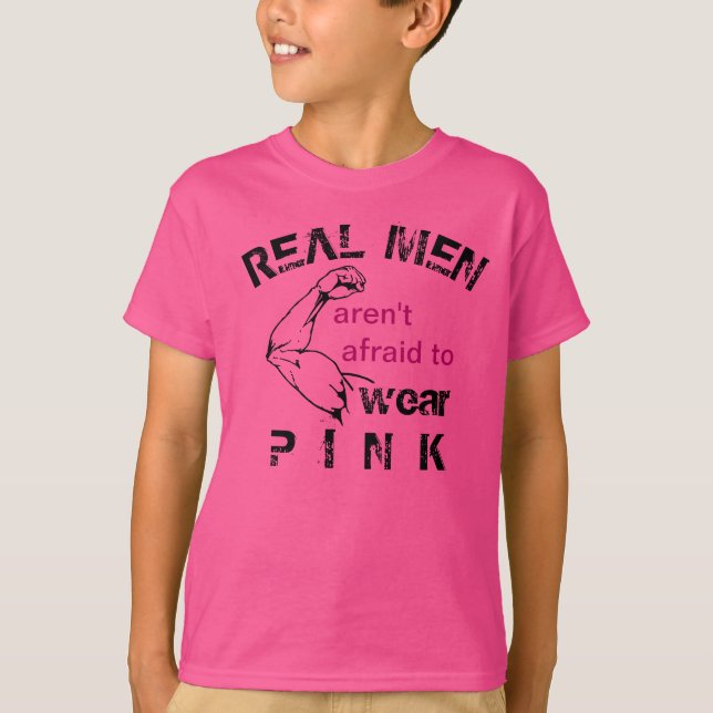 T-shirt Les vrais hommes n'ont pas peur de porter un tee r (Devant)