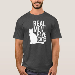 T-shirt Les vrais hommes ont des chats amusants