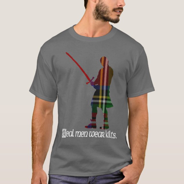 T-shirt Les vrais hommes portent des kilos Royal Stewart S (Devant)