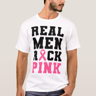 T-shirt Les vrais hommes Rock rose cancer du sein Sensibil