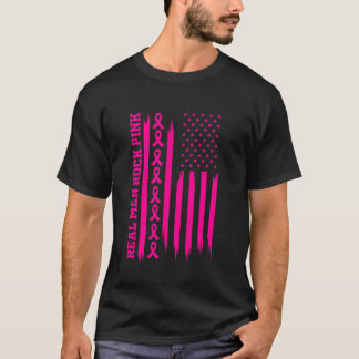 T-shirt Les vrais hommes rock rose drapeau américain USA f