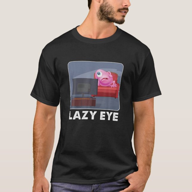 T-shirt Les yeux baisés Restez à la maison regarder la tél (Devant)