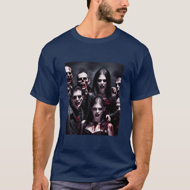 T-shirt Les zombies célèbrent le garçon Halloween (Devant)