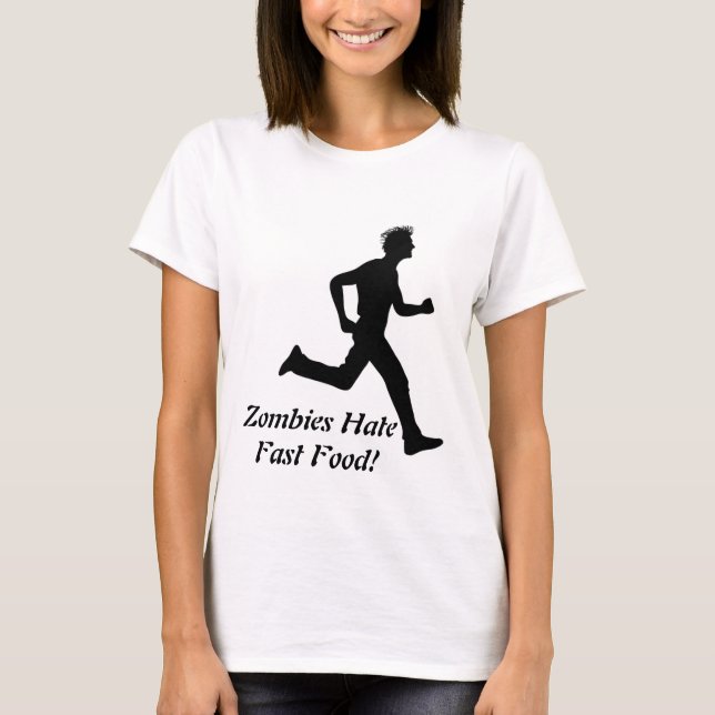 T-shirt Les zombis détestent les aliments de préparation (Devant)