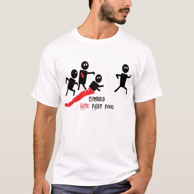 T-shirt Les zombis détestent les aliments de préparation (Devant)