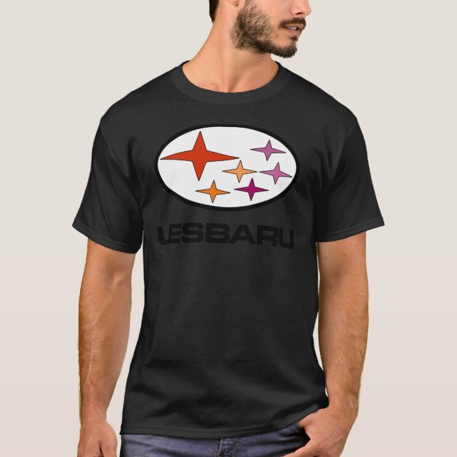 T-shirt Lesbaru - Sticker du logo de voiture lesbienne (Devant)