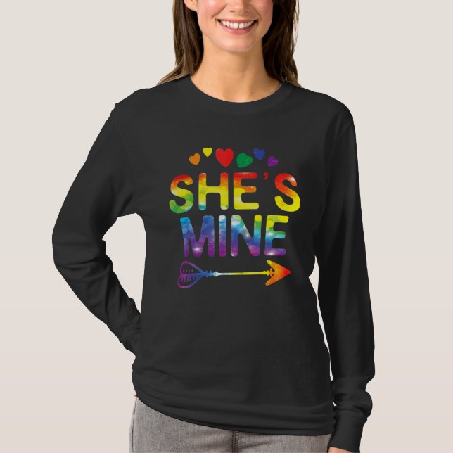 T-shirt Lesbian Couple She's Mine Matching Lgbt Pride (Devant)