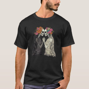 T-shirt Lesbian Couple Skeletons embrasser LGBTQ Pride Val