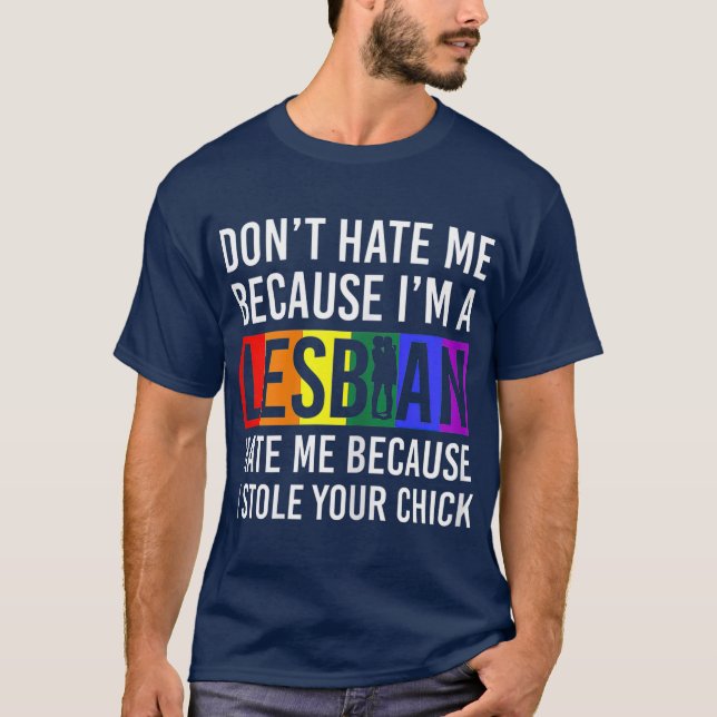 T-shirt Lesbian Pride Merch Lesbow Love LGB CSD Rainbow (Devant)