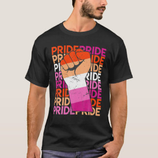T-shirt Lesbian Pride Pride LGBT Pride Fist Lesbian Flag L