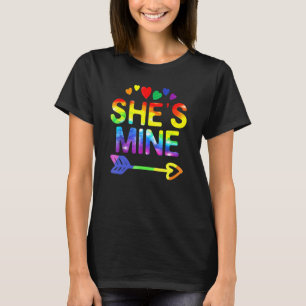 T-shirt Lesbian She's Mine Couples Correspondant Je suis H