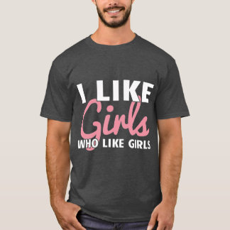 T-shirt Lesbienne Femme Butch Gay Femme J'Aime Les Filles 