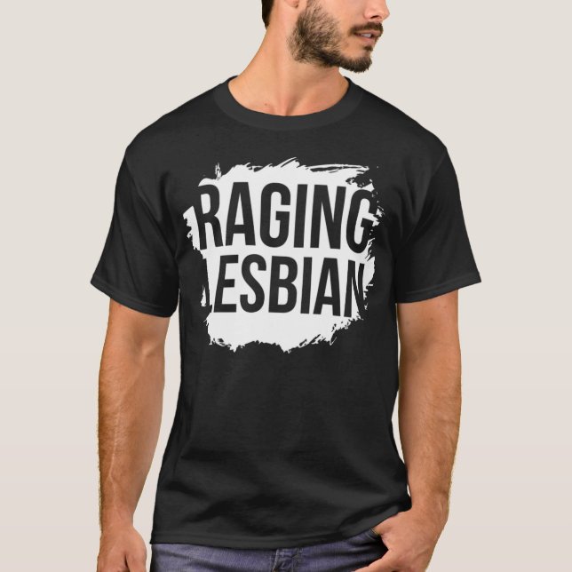 T-shirt Lesbienne Gay pride LGBT Raging Lesbienne blanc st (Devant)