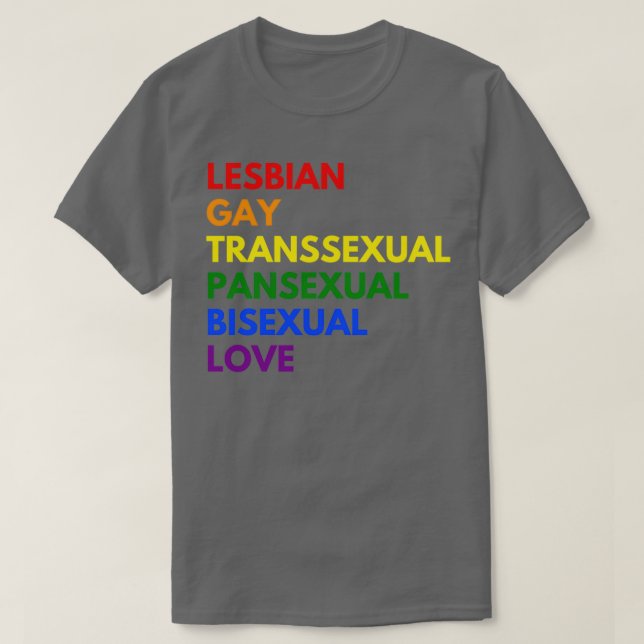 T-shirt lesbienne transsexuelle pansexuel bisexuel amour (Design devant)