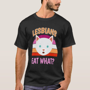 T-shirt Lesbiennes de chats mangent quoi Fierté lesbienne