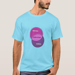 T-shirt Lesbiennes Lesbiennes Bibliothèques Diagramme de 
