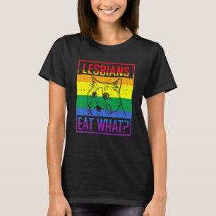 T-shirt Lesbiennes Mangent Quoi Chat Humour Jeu de Mots D