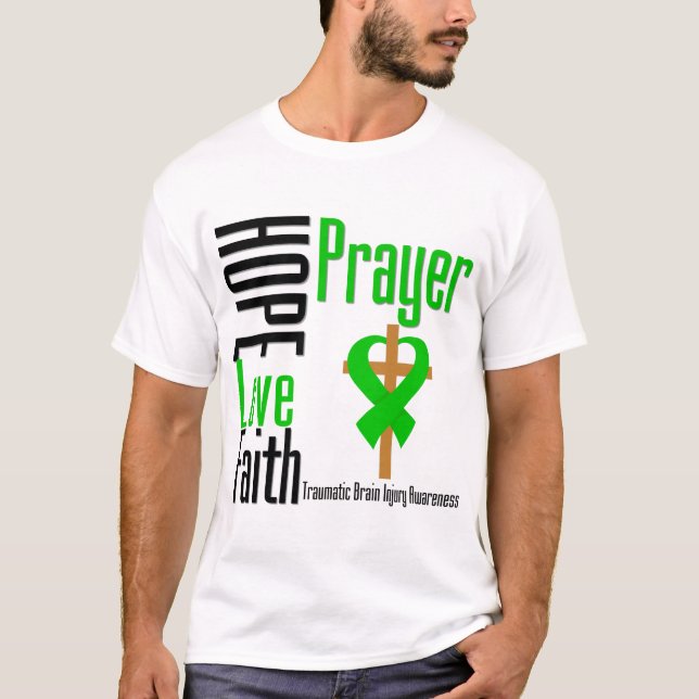 T-shirt Lésion cérébrale traumatique de prière de foi (Devant)