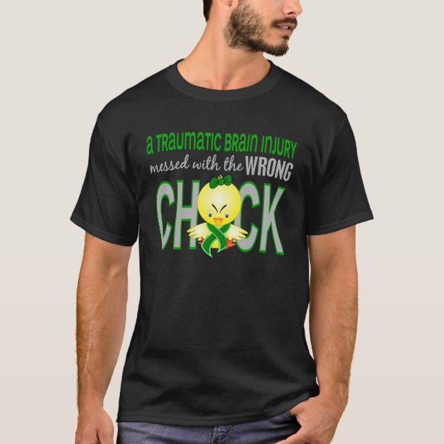 T-shirt Lésion cérébrale traumatique salie avec le poussin (Devant)