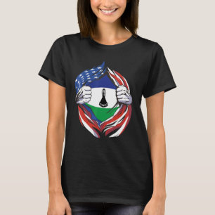 T-shirt Lesotho Drapeau Américain Fier De Mon Patrimoine B