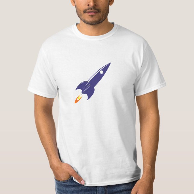 T-shirt L'espace Rocket de bande dessinée (Devant)