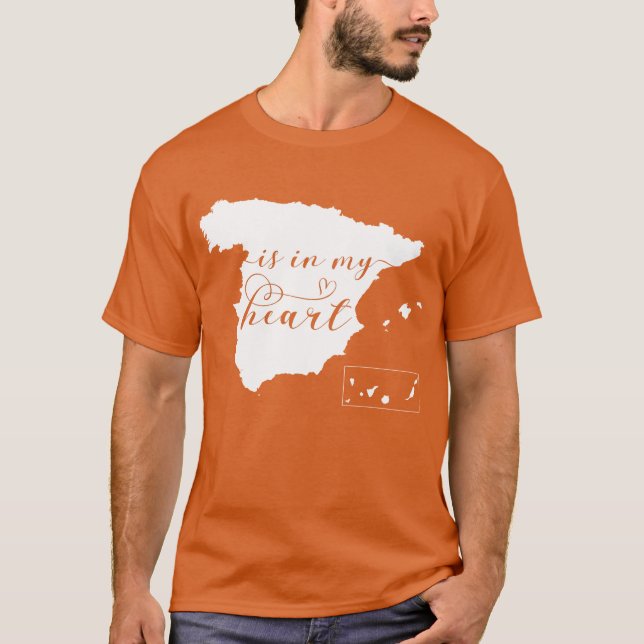 T-shirt L'Espagne est dans mon coeur, carte (Devant)