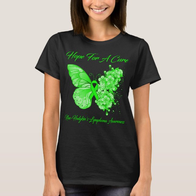 T-shirt L'espoir des papillons pour une guérison du lympho (Devant)
