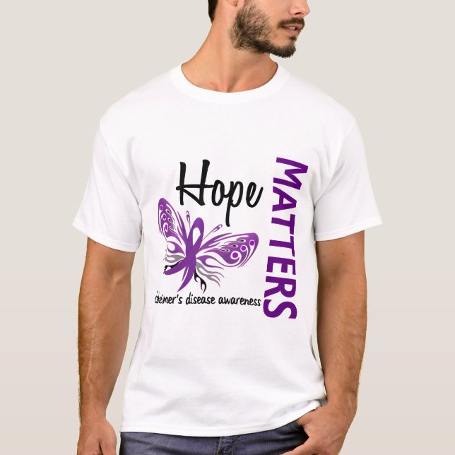 T-shirt L'espoir importe maladie d'Alzheimer de papillon (Devant)