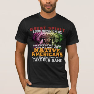 T-shirt L'esprit d'AMÉRIQUE NATIVE-grand-regarde vers le b