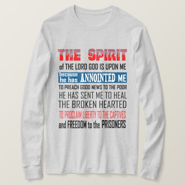 T-shirt L'Esprit Du Seigneur Dieu Est Sur Moi Chrétien (Design devant)