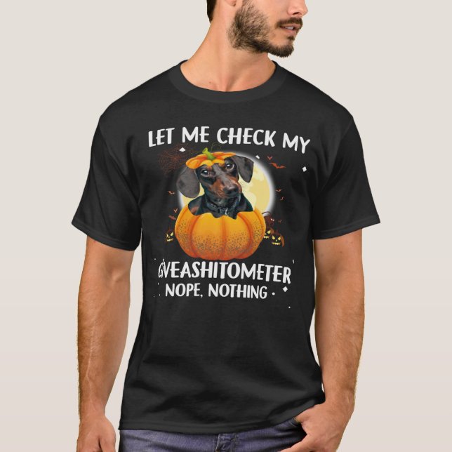 T-shirt Let Me Check My Dachshund Halloween (Devant)