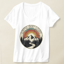T-shirt Let’s Get Lost Retro Mountain Adventure Outdoor