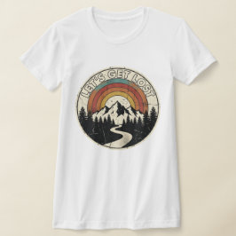 T-shirt Let’s Get Lost Retro Mountain Adventure Outdoor