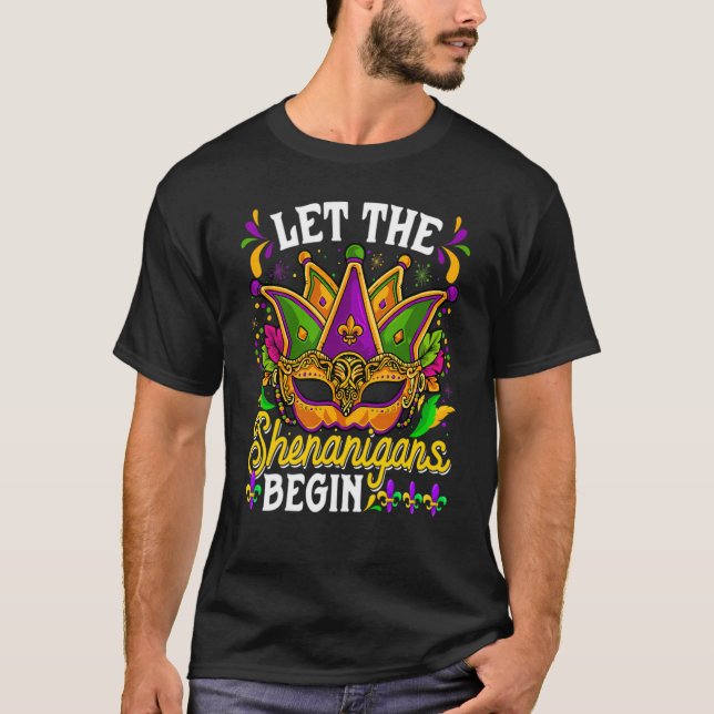T-shirt Let The Shenanigan Begin Mardi Gras Kids Men Women (Devant)