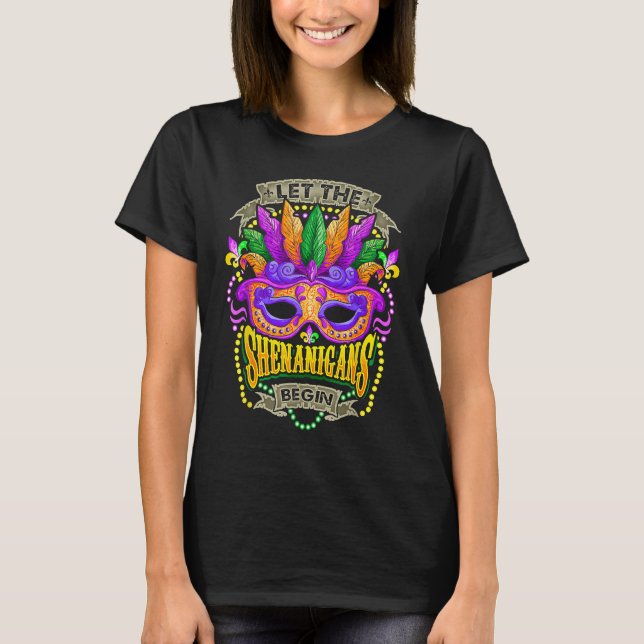 T-shirt Let The Shenanigans Begin Mardi Gras  Kids Men Wom (Devant)