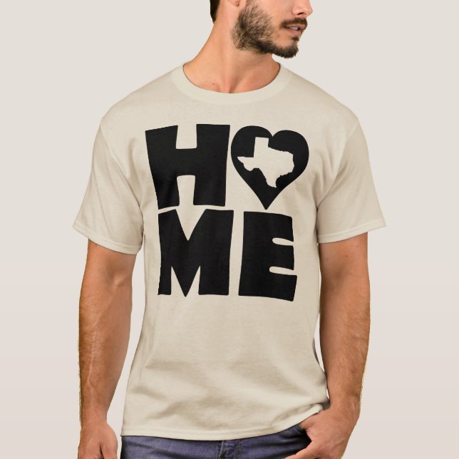 T-shirt L'état à la maison de coeur du Texas pique le (Devant)