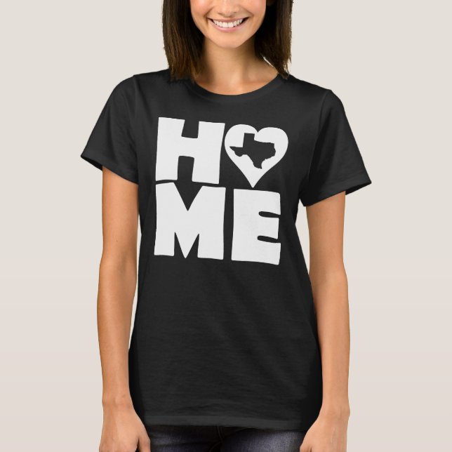 T-shirt L'état à la maison de coeur du Texas pique le (Devant)