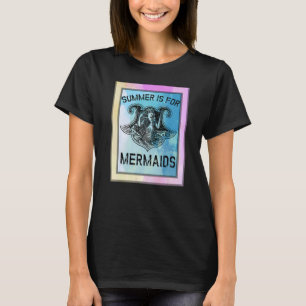 T-shirt L'Été Est Pour L'Effet D'Aquarelle De Sirènes