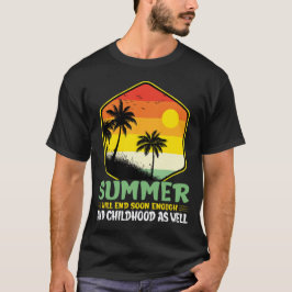 T-shirt L'Été Se Terminera Bientôt Plage Palm Tree Coucher