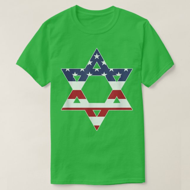 T-shirt L'Étoile Drapeau Américaine De David Jewish Hanouk (Design devant)
